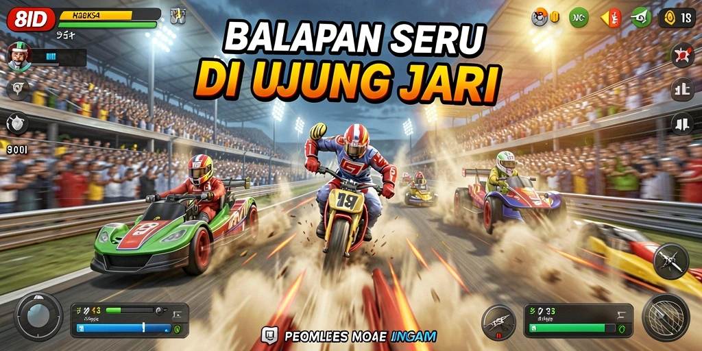 Tampilan gameplay balapan yang mendebarkan di 8ID.