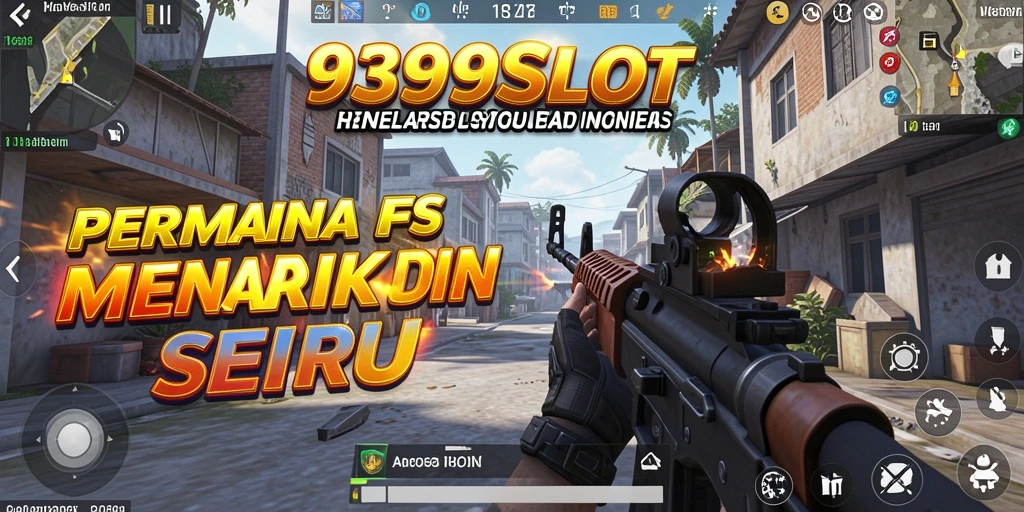 Tampilan gameplay menegangkan dalam 9399SLOT dengan aksi FPS seru.