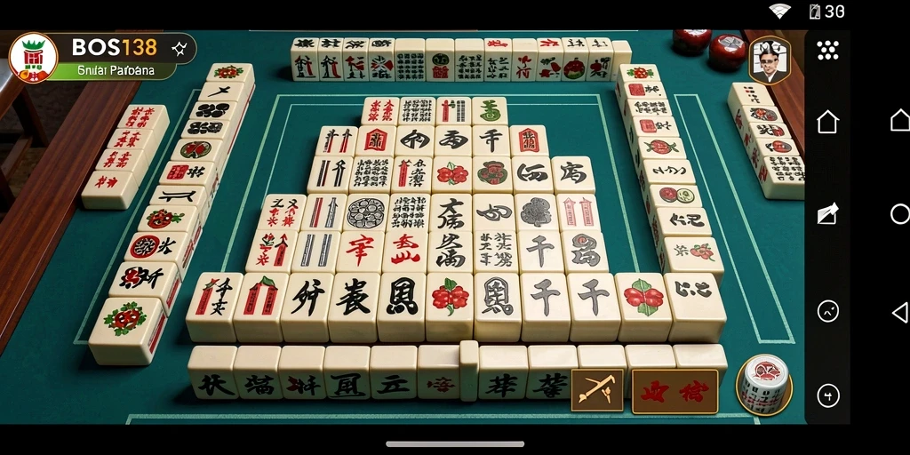 Tampilan menarik dari gameplay Mahjong di BOS138.