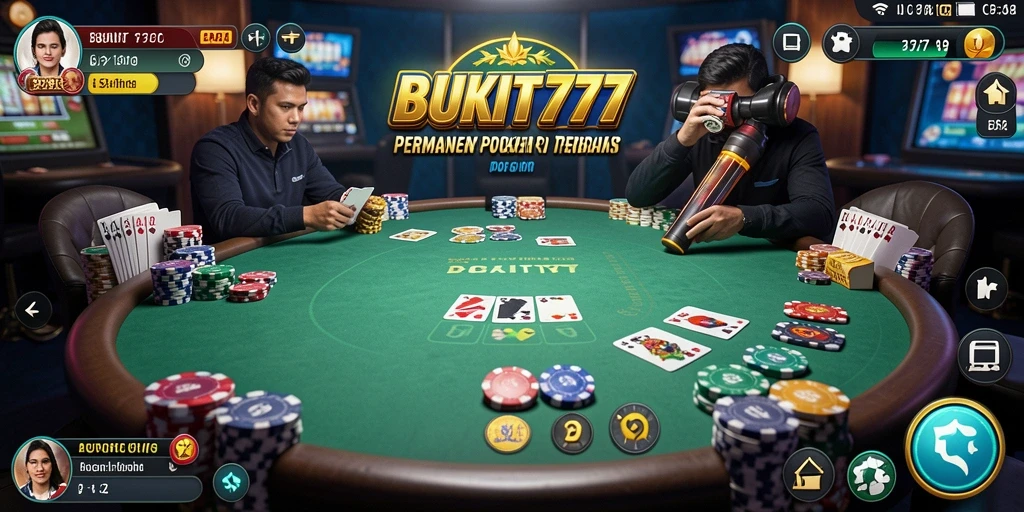 Tampilan gameplay Poker yang mendebarkan di BUKIT777.