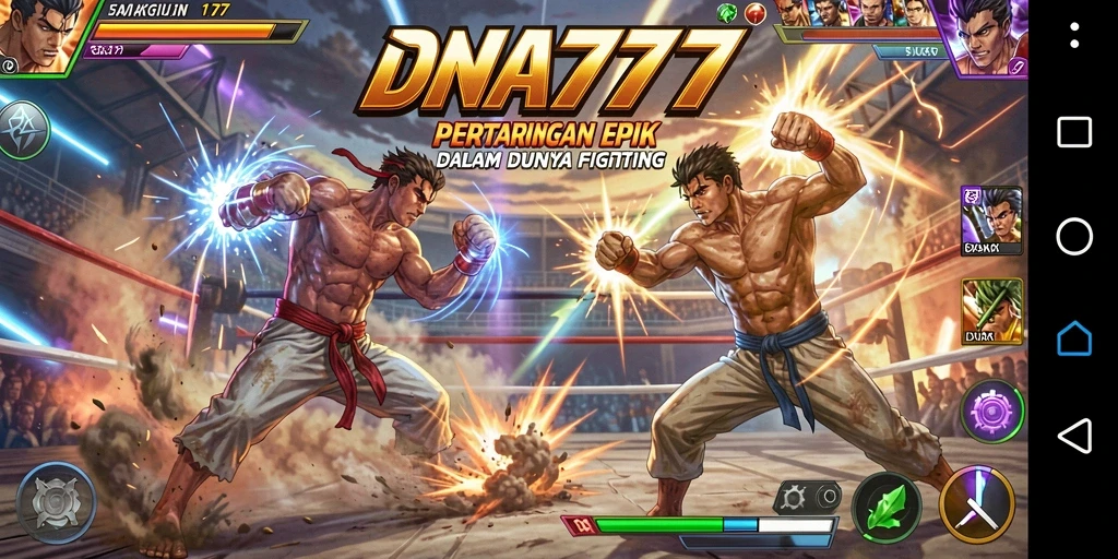 Tampilan menarik dari gameplay pertarungan di DNA777.