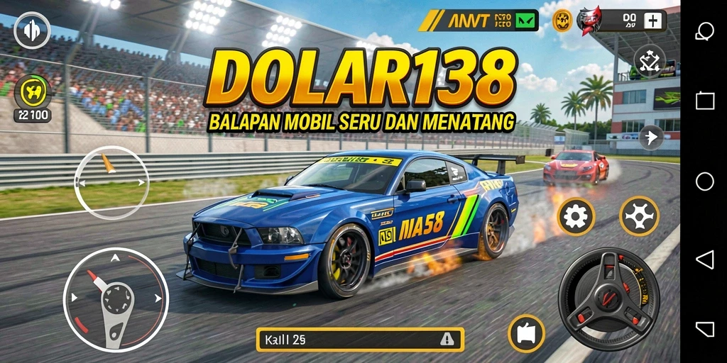 Screenshot DOLAR138 menampilkan balapan mobil yang seru dan menegangkan.
