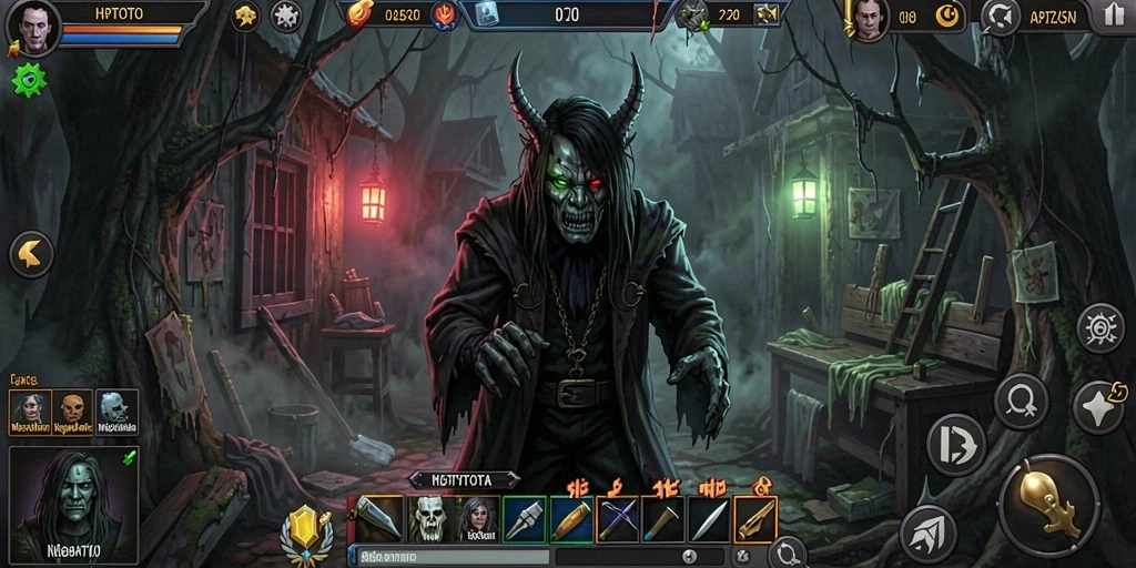 Screenshot gameplay HPTOTO menampilkan suasana mencekam dan aksi menegangkan.