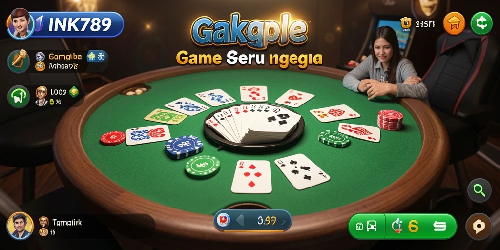 Tampilan gameplay Gaple yang seru dan interaktif di INK789.