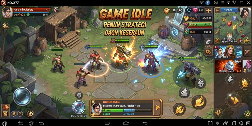 Tampilan gameplay seru INOVA77 dengan elemen Idle yang menarik.