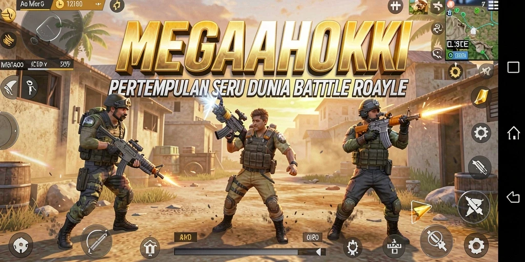 Tangkapan layar dari gameplay MEGAHOKI yang intens dan strategis.