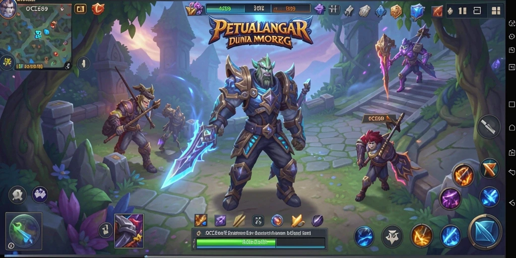 Tangkapan layar utama OCE69 menampilkan aksi pertarungan epik di dunia MMORPG.