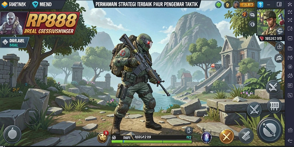 Tampilan gameplay RP888 dengan taktik yang mendebarkan.