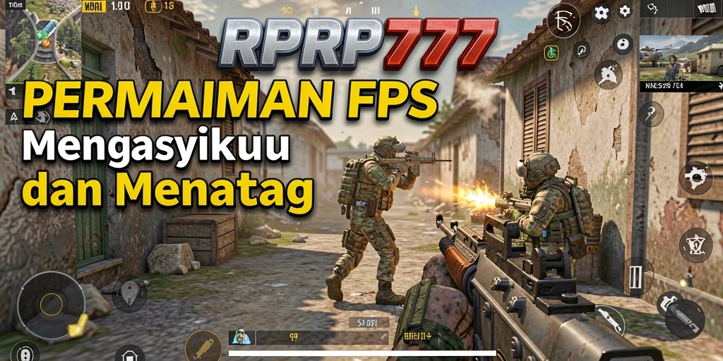 Tangkapan layar gameplay RPRP777 menampilkan pertempuran intens dalam mode FPS.