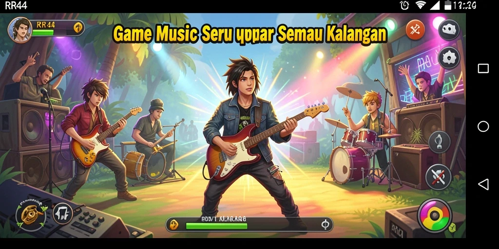Gameplay seru dalam RR44 dengan berbagai lagu musik.