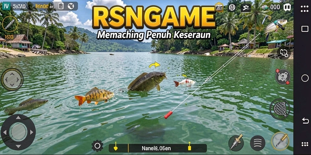 Tampilan gameplay RSNGAME yang mendebarkan saat memancing.