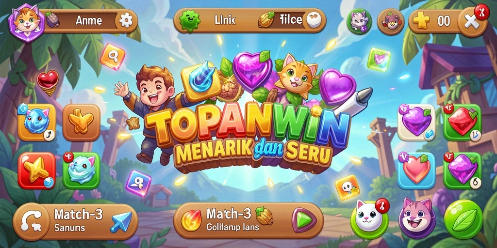 Tampilan gameplay seru dan warna-warni dari TOPANWIN.